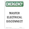 Signmission OSHA EMERGENCY, 7" Height, Decal, Portrait, Master Electrical Disconnect OS-EM-D-57-V-10518 - alternate 1